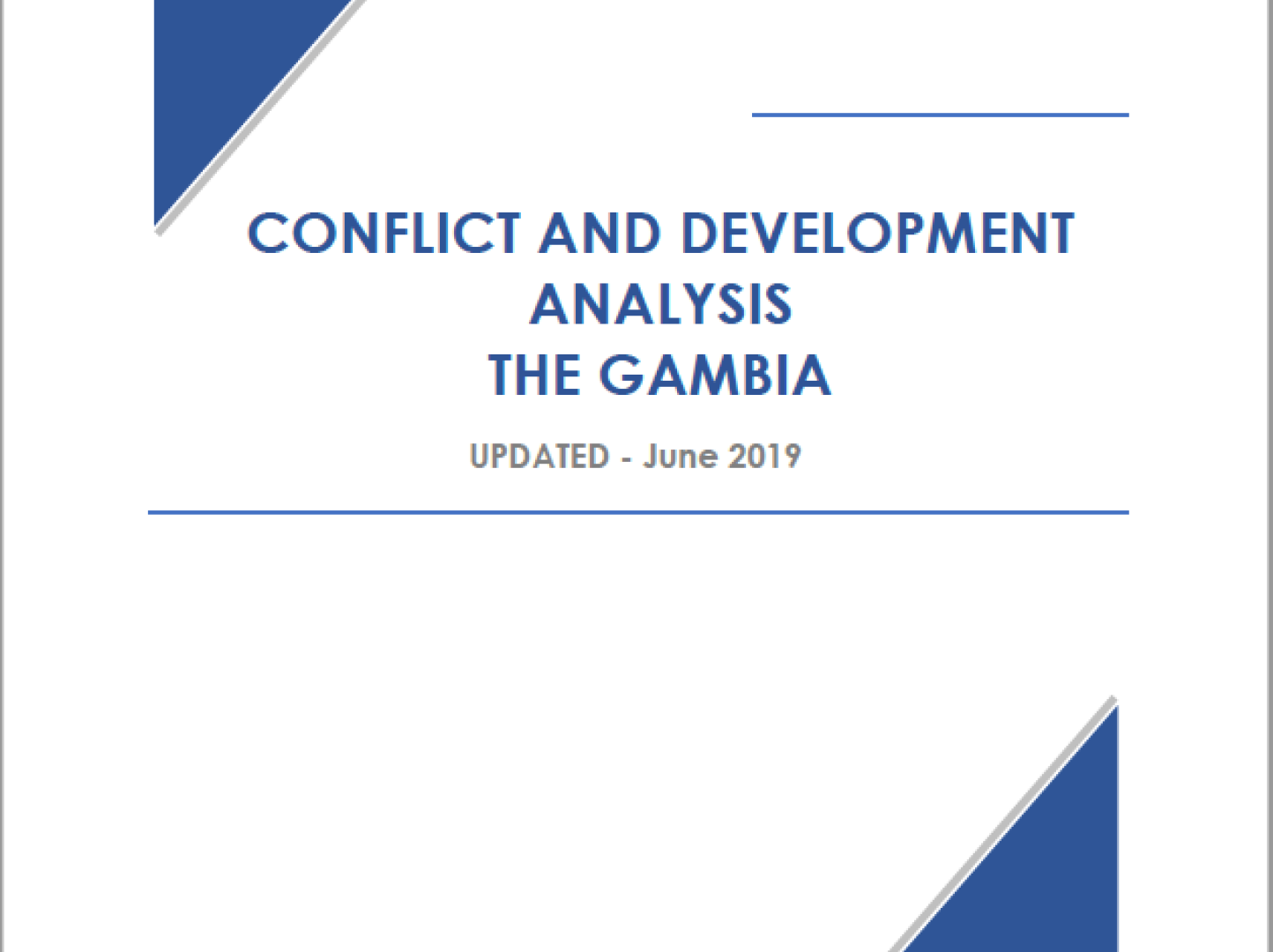 CONFLICT AND DEVELOPMENT ANALYSIS THE GAMBIA UPDATED - June 2019
