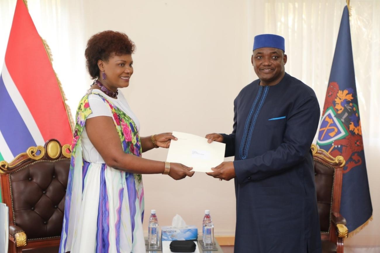 UN Resident Coordinator presents her credentials to H.E. President Adama Barrow
