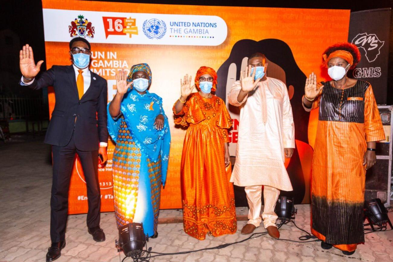 L-R: UNFPA rep., Minister of Women's, Children and Social Welfare, First Lady of The Gambia and UN Resident Coordinator